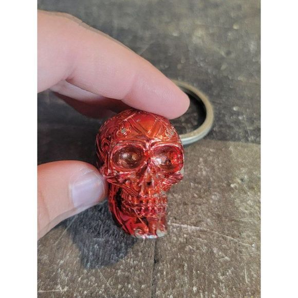 Red Skull Face Halloween AS IS keychain figure accessory - Picture 2 of 7
